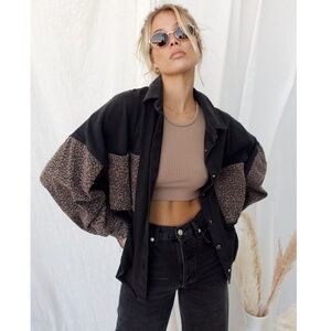 12th Tribe Lennon Washed Black Shirt Jacket